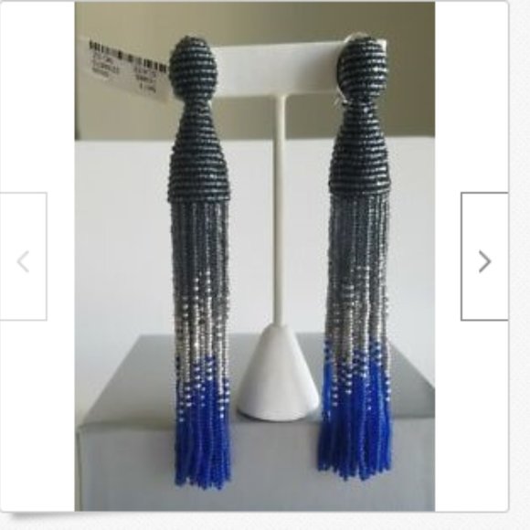 OSCAR DE LA RENTA Long Ombre Beaded Tassel Earring